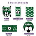 thumbnail image 3 of Custom Baby Bedding Set for Boys-Green Football Design,Personalized Name 5 Pcs Nursery Bedding-Soft Chic Blanket,Sheet,Changing Pad Cover, Room Rug and Wall Art Set for Newborns Gifts, 3 of 8