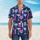 thumbnail image 2 of Balery Wine Glasses And Cocktails Camisas hawaianas de manga corta para hombre, camisas playeras de corte holgado, camisas de vacaciones con botones,3X-Large, 2 of 7