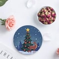 thumbnail image 4 of RYLABLUE Merry Christmas Xmas Tree Winter Christmas Set of 8 Round Coaster for Drinks, Absorbent Ceramic Stone Coasters Cup Mat with Cork Base for Home Kitchen Room Coffee Table Bar Decor, 4 of 5