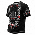 thumbnail image 2 of We Will Never Forget 9/11 25th Anniversary Men's T-Shirt - Memorial Graphic Crew Neck Casual Top with Ornamental Art for Daily Wear Black 3XL, 2 of 3