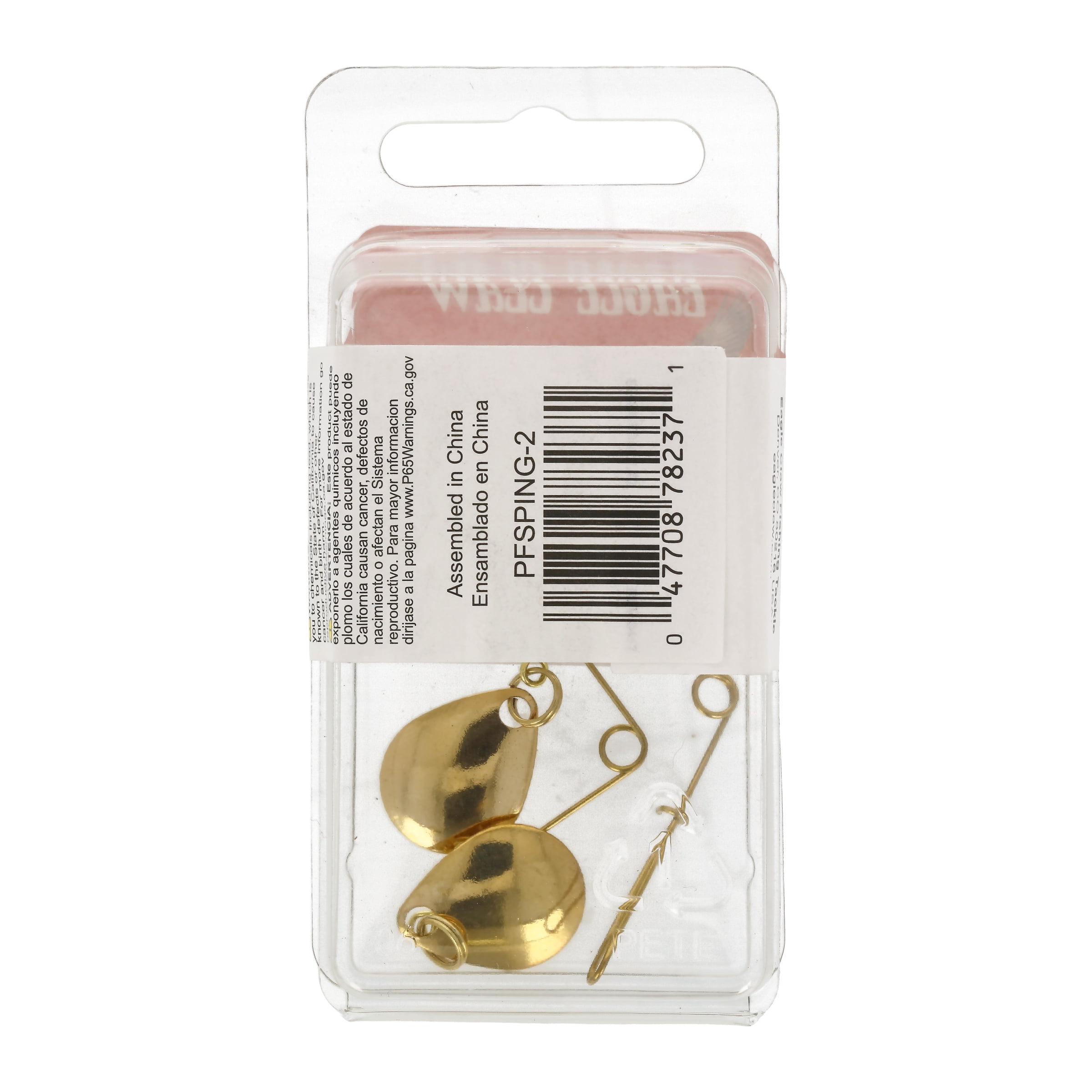 (4 pack) Eagle Claw Fishing Jig Panfish Spinner Arm, Gold, Size 2, 2 Count