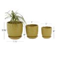 thumbnail image 3 of DecMode 8", 6", 5"H Indoor Outdoor Yellow Ceramic Planter with Attached Saucer (3 Count), 3 of 8
