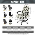 thumbnail image 7 of SEANATIVE Office Chair Cover Computer Chair Slipcover Stretchable High Back Chair Slipcover Removable Swivel Chair Cover Soft Machine Washable Chair Protector, L, Black Paw Print, 7 of 7