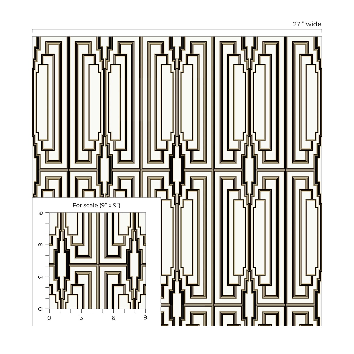 NextWall Ebony & Gold Manhattan Deco Peel and Stick Wallpaper