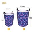 thumbnail image 2 of Lsque Blue Skull Leaf pattern Laundry Hamper Basket, Tall Woven Rope Hamper Basket for Clothes, Lightweight Storage Basket, Collapsible Waterproof-Medium, 2 of 8