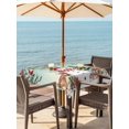 thumbnail image 2 of Outdoor Tablecloth with Umbrella Hole and Zipper, Turquoise Christmas Square Table Cloth 60x60 Inch Waterproof Tablecloth, Snowman Xmas Tree Elk Poinsettia Picnic Table Cover for Patio Camping, 2 of 7