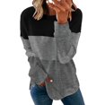 thumbnail image 1 of Sweat-shirt Décontracté à Col Rond à Manches Longues Imprimé à Rayures et Mollet T-shirts, 1 of 6