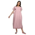 thumbnail image 2 of Moomaya Short Sleeve Nightdress For Ladies Cotton Womens A-Line Maxi Nightwear, 2 of 6