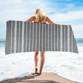 thumbnail image 4 of Turkish Style Beach Towel with Woven Stripes, Polyester Material, Tassel Design, Great Water Absorbency and Oversized Size, 4 of 6