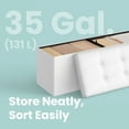 thumbnail image 2 of LEDREM 43" Foldable Storage Ottoman Bench, Ottoman with Storage 660lb Capacity, Synthetic Leather Ottoman Footstool, White, 2 of 7