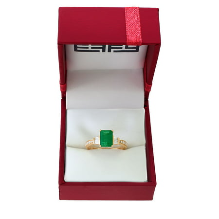 Brasilica Diamond, Emerald and 14K Yellow Gold Solitaire (Best Time To Purchase Diamond Ring)