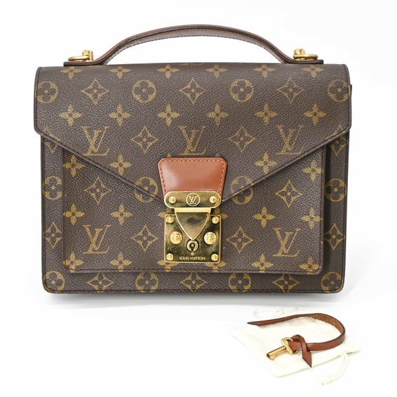 Pre-Owned LOUIS VUITTON Monceau 26 Handbag, Monogram Canvas PVC, Brown Shoulder Bag, M51187
