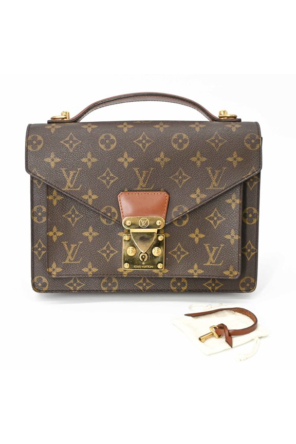 Pre-Owned LOUIS VUITTON Monceau 26 Handbag, Monogram Canvas PVC, Brown Shoulder Bag, M51187