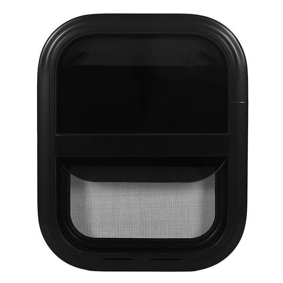 Aluminum Alloy Frame RV Window, Black Tempered Glass with Pulling Mechanism for Protection, Ideal for Trailers, RVs, and Mobile Homes