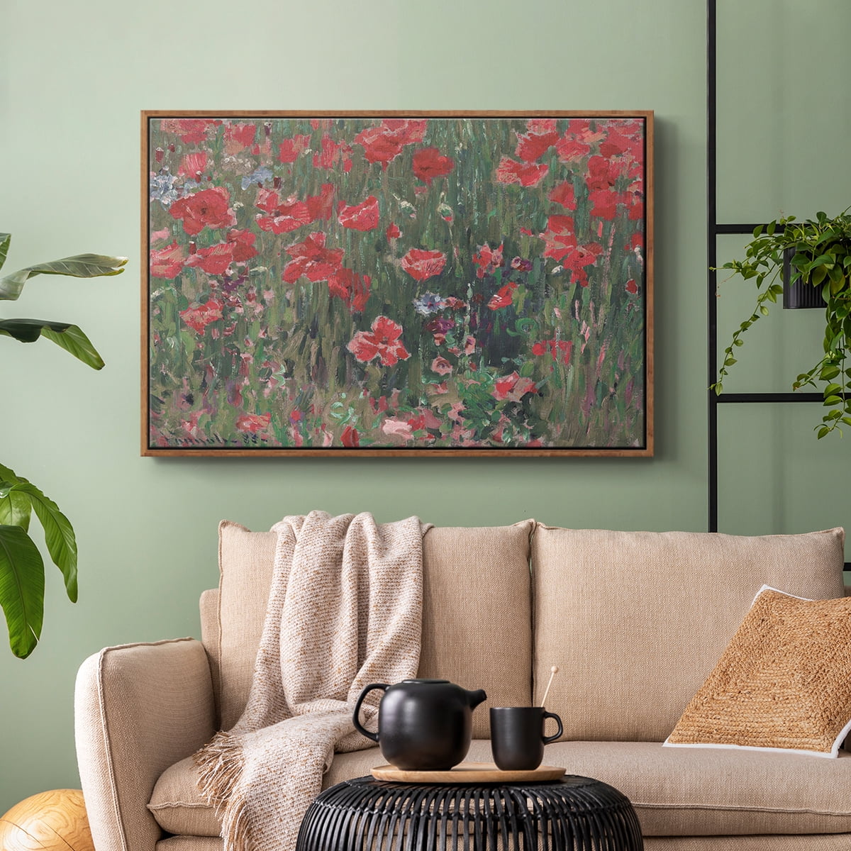 Vintage Botanical Print-XCIX By Wexford Home Framed in Walnut Wood Gallery Wrapped Canvas 27 in. x 41 in.