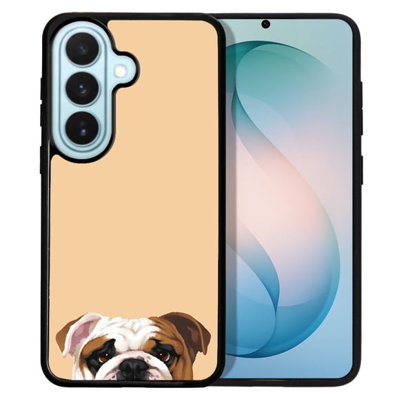 WIRESTER Shockproof Soft Rubber Cover Case for Samsung Galaxy S26  / S26 Plus 6.7" 2026, Animal English Bulldog On Sunset Background