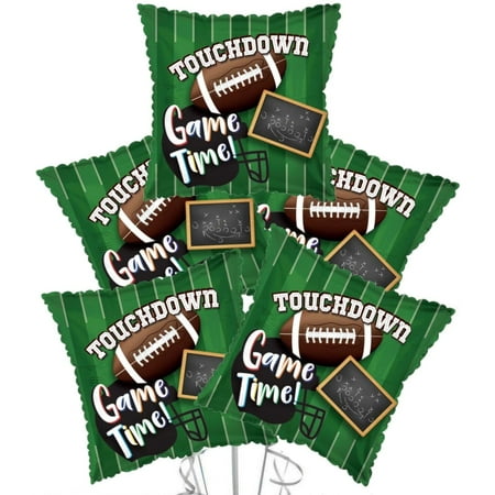 PMU Football Decorations - Touchdown Game Time 18 Inch Mylar Balloon (1/Pkg) Pkg/25