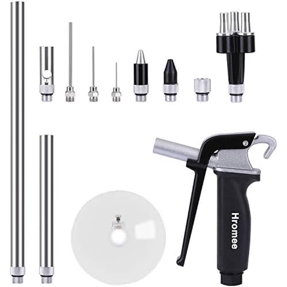 12 Pieces High Flow Air Blow Gun Kit with Safe Quiet Xtreme Nozzles Rubber Tip 6/12 Inch Extension Chip Guard and Needles Duster Gun and Air Compressor Accessories$$Tools & Hardware Other