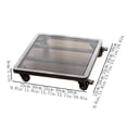 thumbnail image 2 of Universal Wheel with Brake Flowerpot Tray, Square Lattices Iron Metal Bonsai Base, 2 of 7