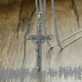 thumbnail image 3 of Crucifix Cross Charms Necklace Pendant Stainless Steel Punk Jewelry For Men Male Jesus Rosary Christening Gift, 3 of 5