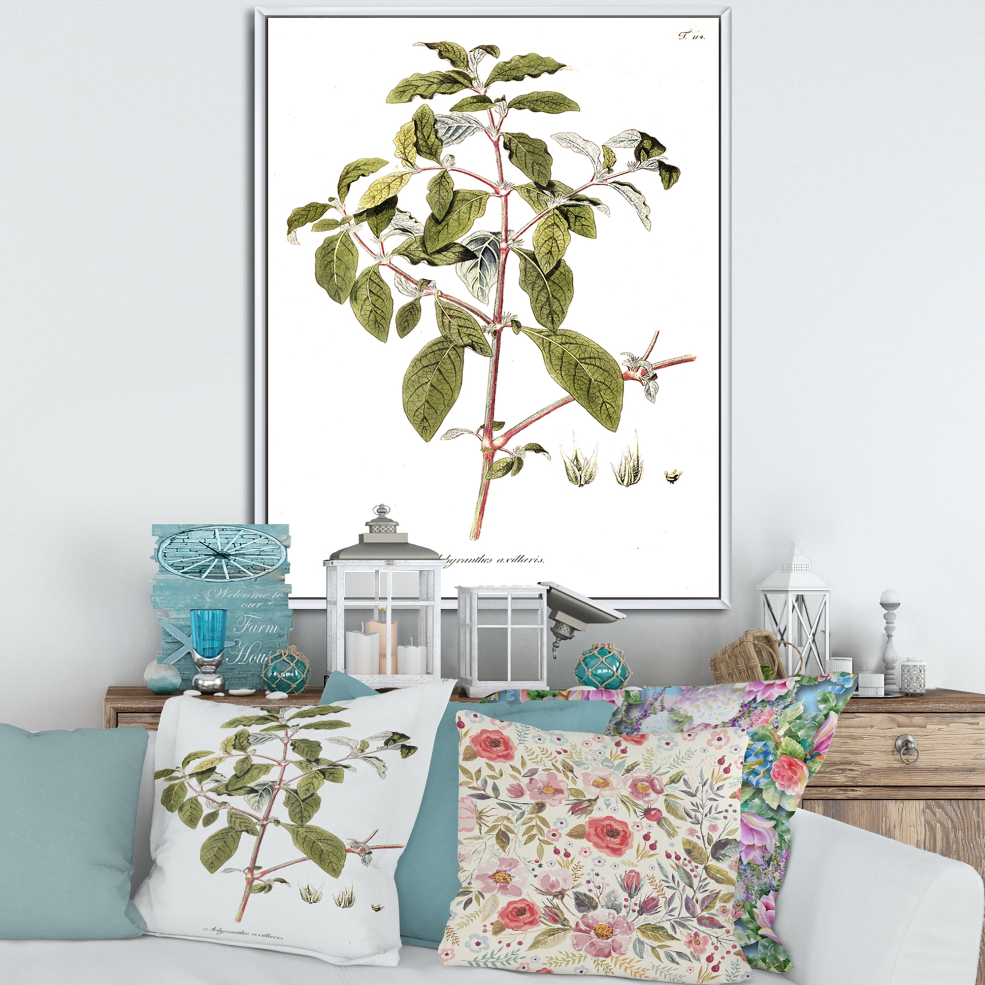 Designart 'Ancient American Flora IV' Traditional Framed Canvas Wall Art Print