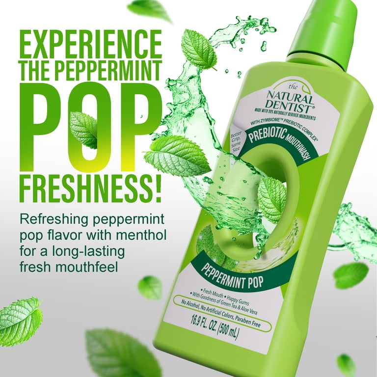 The Natural Dentist Prebiotic Mouthwash Oral Rinse - Happy Gums -  Peppermint Pop - 16.9 fl oz - Walmart.com