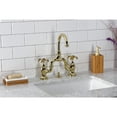 thumbnail image 4 of Kingston Brass KS7992TX French Country Bridge Bathroom Faucet with Brass Pop-up, Polished Brass, 4 of 7