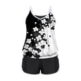 thumbnail image 3 of cocolona Womens Two Piece Tankini Swimsuits Summer Floral Print V Neck Loose Modest Bathing Suit with Boyshorts, 3 of 6