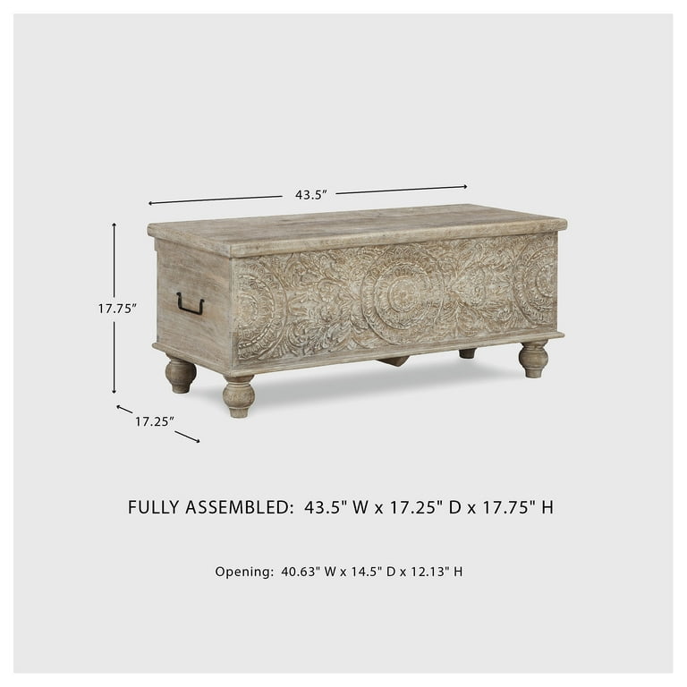 Signature Design by Ashley Fossil Ridge Storage Bench, Beige