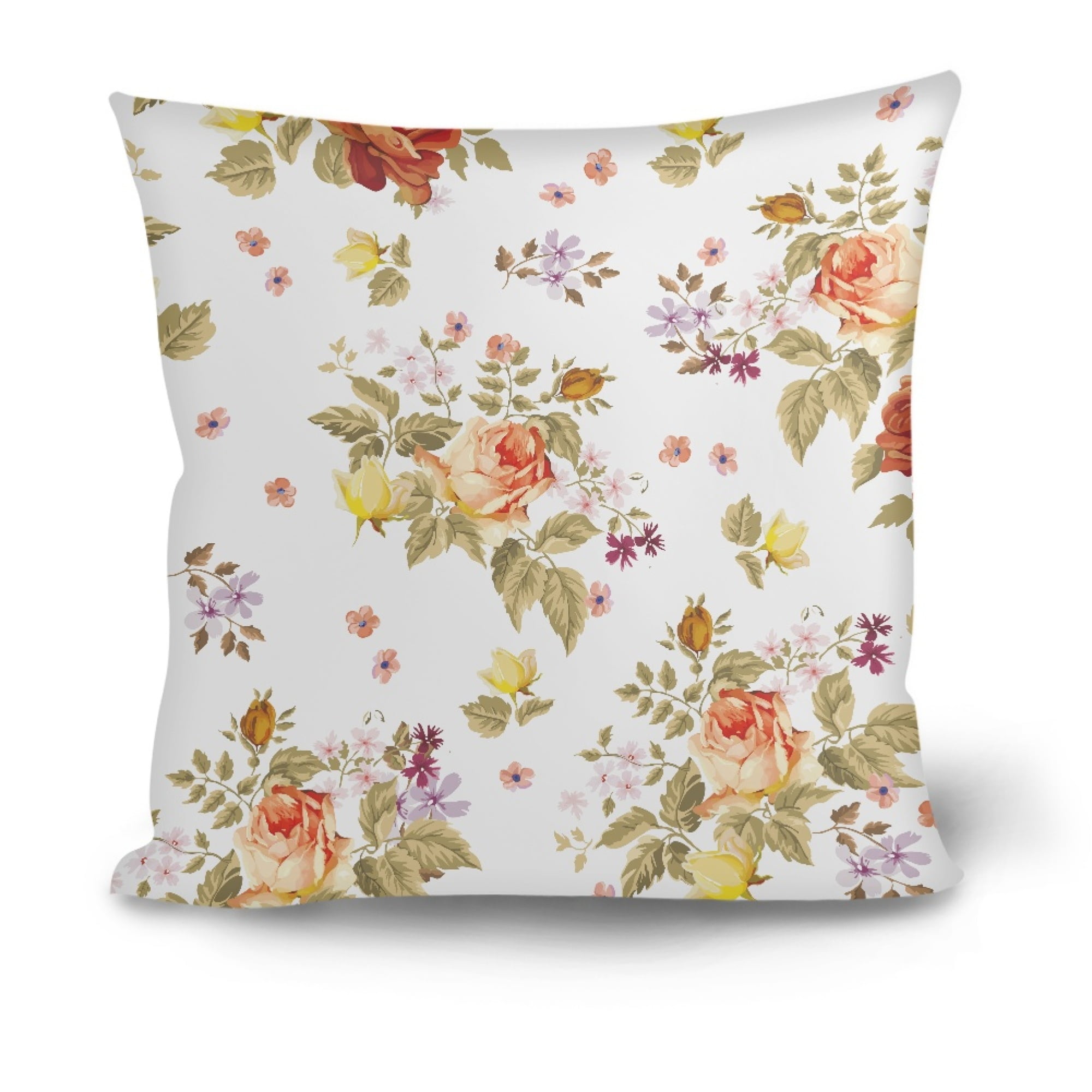 Vodetik Store Floral Print Throw Pillow Covers Decorative Square Flowers Pillowcase for Couch