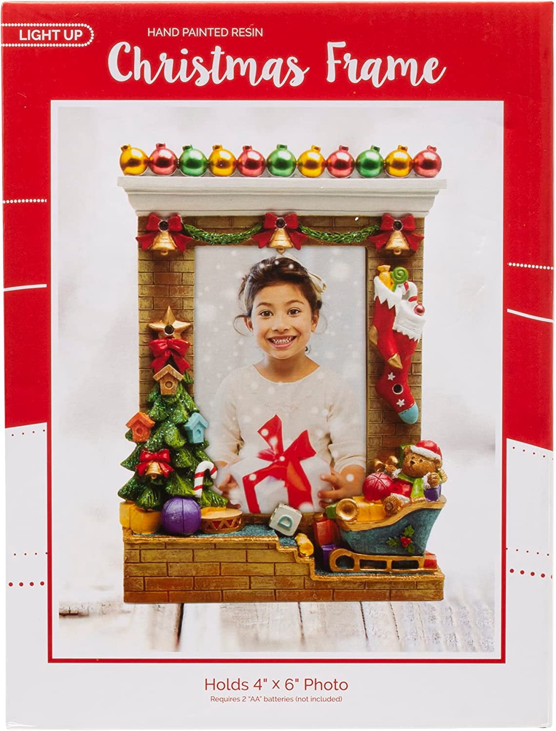 Fine Photo Gifts Light up 4x6 Christmas Ornament Resin Picture Frame