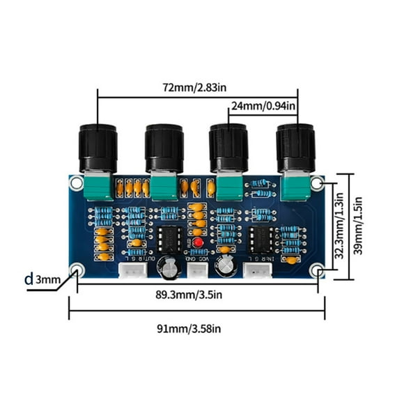 Sound Tone Control Board Bass Treble Pre-amplifier Volume Amplifier Adjustable Adjustment Controller Amplifier Boards Removable Replacement Part