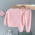 thumbnail image 6 of Tigivemen Toddler Girls Fall Clothes Long Sleeve Outfits Baby Girl Clothes Kids Printed Sweatshirt Pant and Top Set Pink Size 3-4 Years, 6 of 7