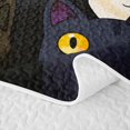 thumbnail image 5 of Manfei Cartoon Cat Bed Spread Queen, Watercolor Love Heart Queen Coverlet Set, Dark Green, 3pcs, 1 Quilt and 2 Pillowcases, 5 of 7