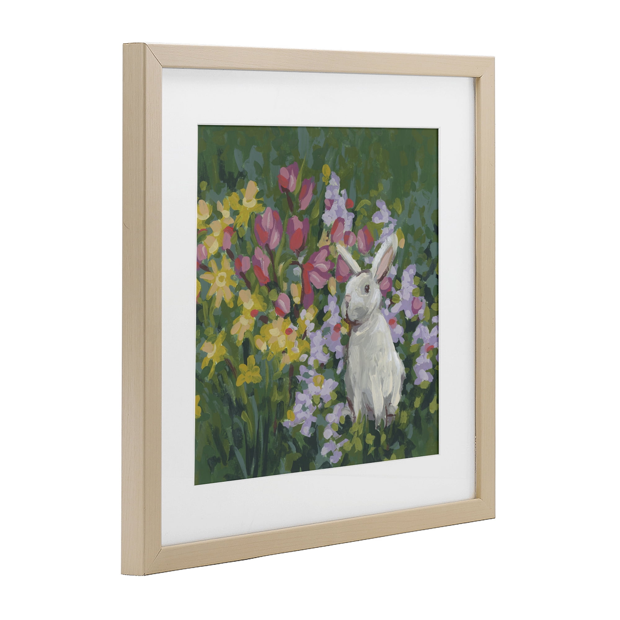 Stupell Industries Botanical Bliss Bunny Birch Framed Print Under Glass, design by June Erica Vess