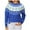 Blue, variant on Alkepwun Sweaters for Women Fair Isle Print Long Sleeve Pullover Vintage Sweater Casual Loose Fit Comfortable Chunky Knit Ethnic Style Top Thickened Warm Soft Comfortable Windproof Knitted Coats