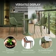 thumbnail image 5 of WestinTrends Playa 5-Piece Outdoor Indoor Round Metal Dining Table Set And Stackable Resin Patio Dining Side Chairs, Olive Green, 5 of 14