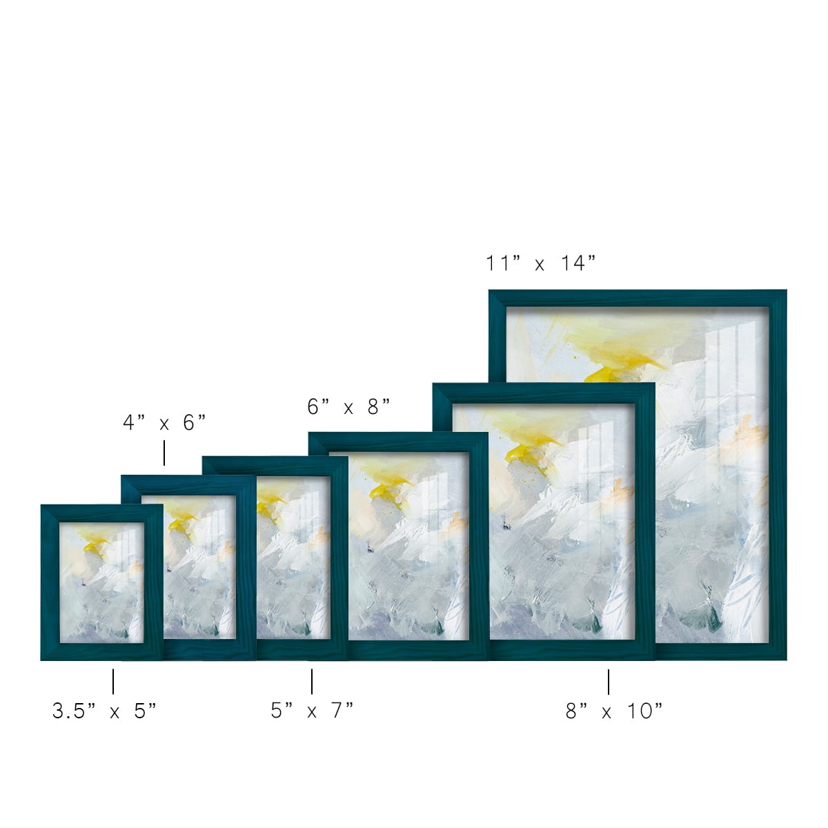 Canary and Sky II - Framed Print w/glass - Ocean Blue