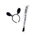 thumbnail image 1 of Juego de orejas y cola de cebra, aro para el pelo, juego de roles, diadema de animales para fiesta temática, regalos de cumpleaños, baile de máscaras Yuyangstore  Cola de disfraz, 1 of 8