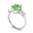 thumbnail image 2 of Three-Stone Engagement Ring for Women - 2.5ct Simulated Green Diamond in 18K White Gold Promise Ring, 2 of 6