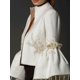 thumbnail image 4 of Chaquetas elegantes vintage con cuello alto para mujer, abrigo con mangas acampanadas bordadas con flecos de perlas para fiesta y noche, 4 of 4