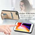 thumbnail image 4 of Allytechgroup iPhone SE 2022 2020 Case, Vintage PU Leather TPU Shockproof Slim Kickstand Anti-Drop Protective Wallet Phone Case Cover for Apple iPhone SE 2nd 3rd Gen /iPhone 7 8, Khaki, 4 of 8