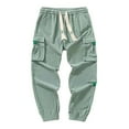 thumbnail image 2 of Cargo Joggers for Men 2025 Corduroy Casual Slim Fit Elastic Waist Drawstring Cargo Sweatpants with Pockets Trousers, 2 of 8