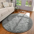 thumbnail image 3 of LOCHAS Luxury Round Fluffy Area Rugs for Bedroom Kids Nursery Rug Super Soft Living Room Home Shaggy Carpet 4 Feet, Gray, 3 of 6