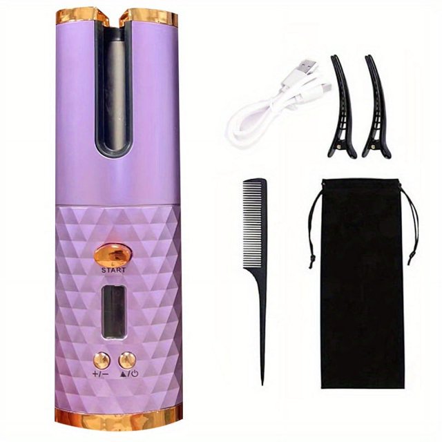 Wireless Automatic Curling Iron Portable Curling Wand With LCD Display Rechargeable Hair Curler For Hair Styling