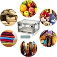 thumbnail image 3 of Collapsible Storage Bins with Lids - Stackable Closet Organizer Plastic Boxes, Foldable Toy Storage Container with Door, Clear Black Wardrobe Crate for Book Storage Bin 19 Gal White, 3 of 9