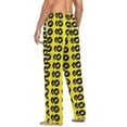 thumbnail image 6 of Men's Lightweight Pajama Bottoms Vinyl Records Pattern on Yellow Stretch Elastic Waist Side Pockets Spring Fall, 6 of 7