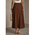 thumbnail image 2 of Moomaya Women’s 100% Cotton Midi Skirt | High Waist Panelled A-Line Flared Skirt with Side Gathers | Soft Breathable Summer Casual Wear, 2 of 6