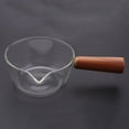 thumbnail image 4 of 2X Glass Milk Pot with Wooden Handle 400Ml Cooking Pot for Salad Noodles Gas Stove Cookware, 4 of 8