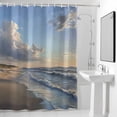thumbnail image 4 of Ocean Waves Fabric Shower Curtain Blue SKy Cloud Beach Washable Shower Curtains for Bathroom, Waterproof Bath Curtain with Hooks Home Decor 72x84in, 4 of 8